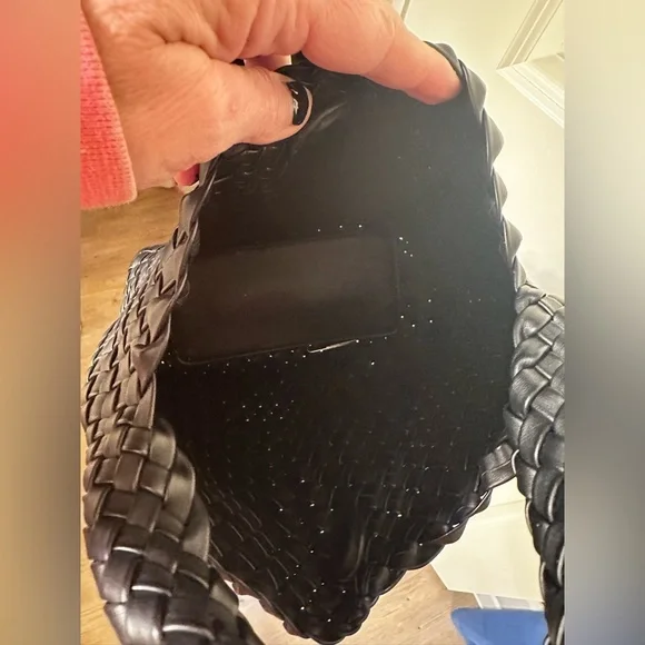 Elegant Black Woven Mini Tote Bag - Picture 9 of 10